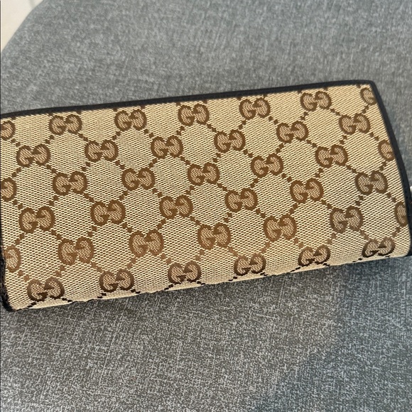 Gucci Beige and Brown Monogram Wallet GG canvas , Leather, New - Picture 4 of 7